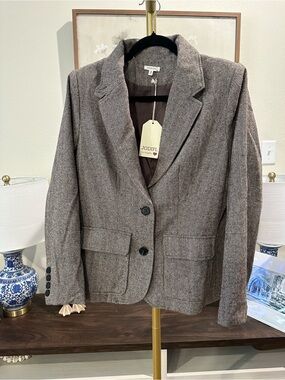 JODIFL Brown Herringbone Tailored Blazer